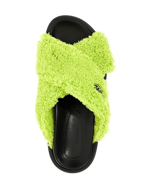 Marni Green Slip On Sandals