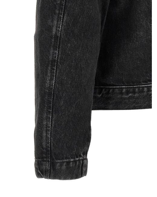 DIESEL Black Mandarin Collar Jacket for men