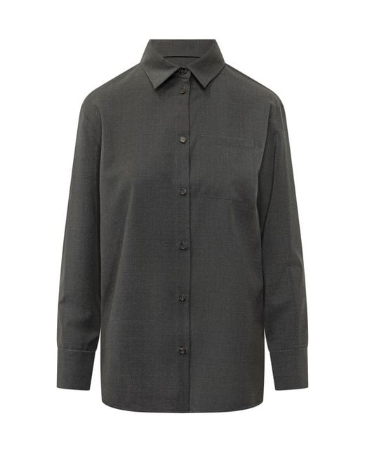 Max Mara Gray Relaxed Solid Shirt