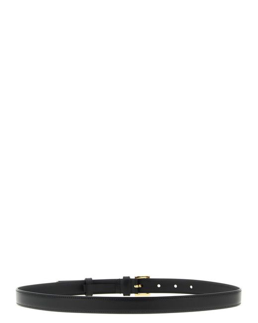 Prada Black Solid Buckle Belt