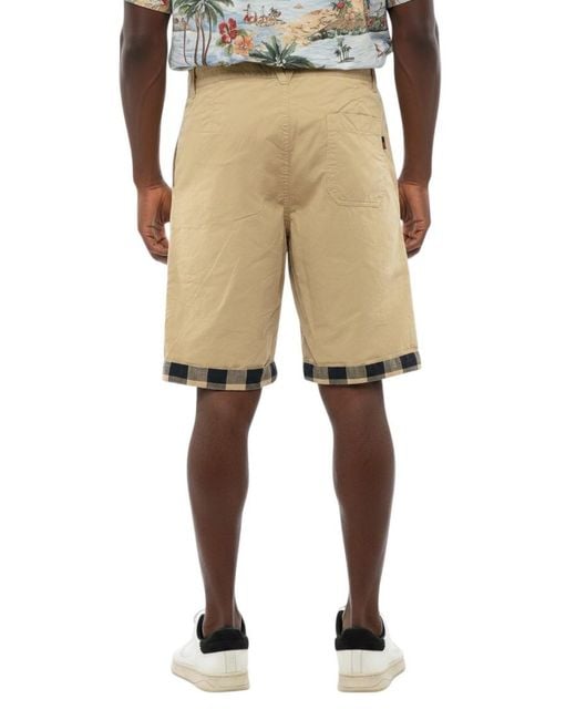 Woolrich Natural Relaxed Solid Shorts for men