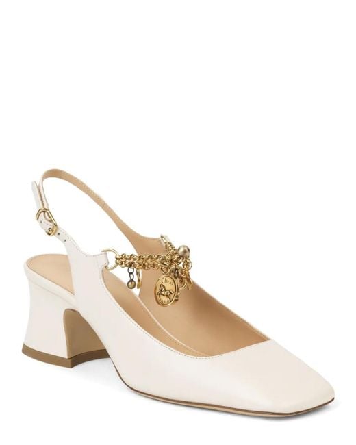 Chloé Natural Embellished Pumps