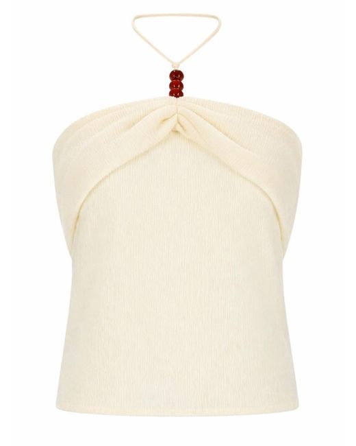 Magda Butrym Natural Solid Halter Neck Top