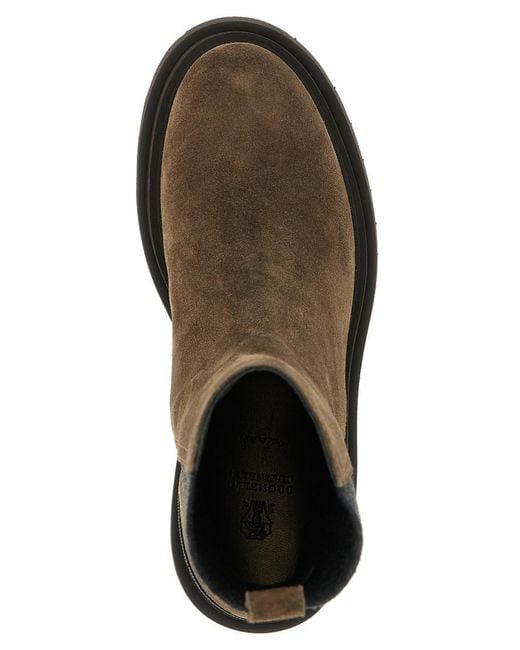 Brunello Cucinelli Brown Solid Round Toe Boots