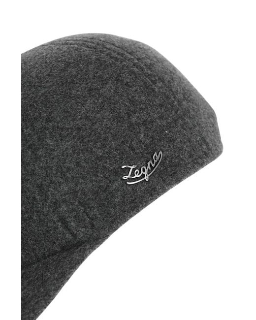 Zegna Gray Solid Baseball Cap for men