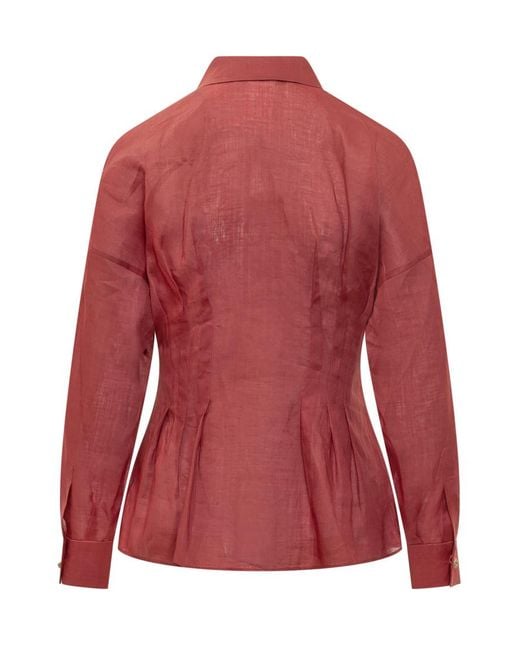 Max Mara Red Brick Regular Solid Shirt