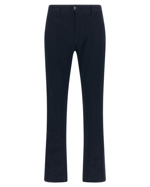 Incotex Blue Slim Flat Front Pants for men
