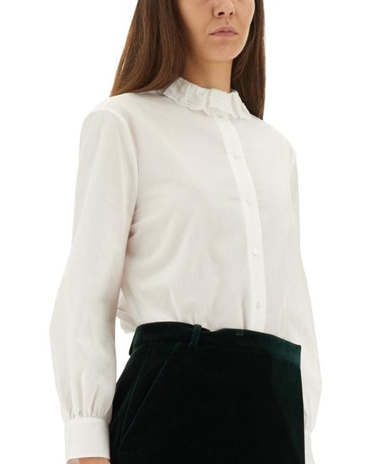 Saint Laurent White Regular Solid Shirt