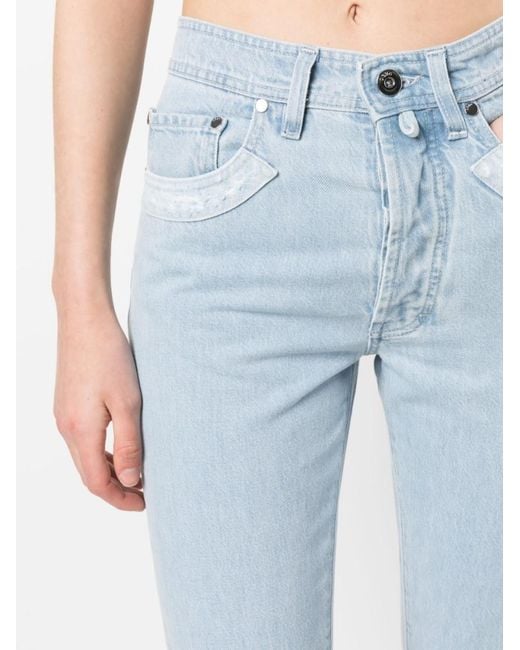 032c Blue Patchwork Organic Cotton Jeans