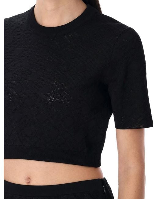 Givenchy Black Monogram Cropped T-Shirt