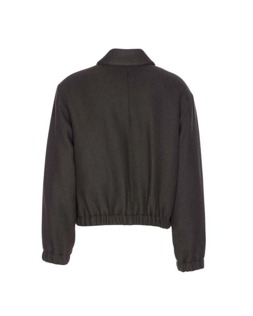 AMI Black Solid Shirt Collar Jacket for men