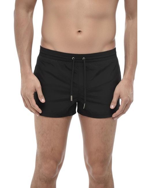 DSquared² Black Solid Swim Shorts for men