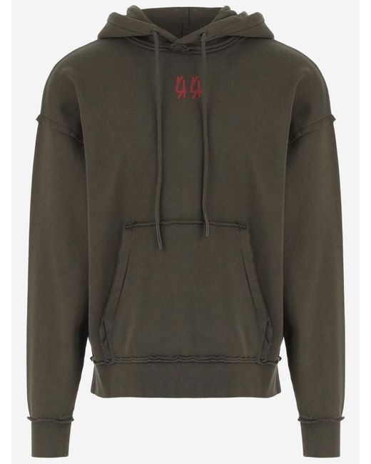 44 Label Group Gray Logo Print Hoodie for men