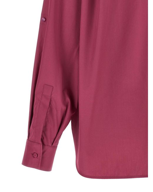 Max Mara Red Oversized Solid Shirt