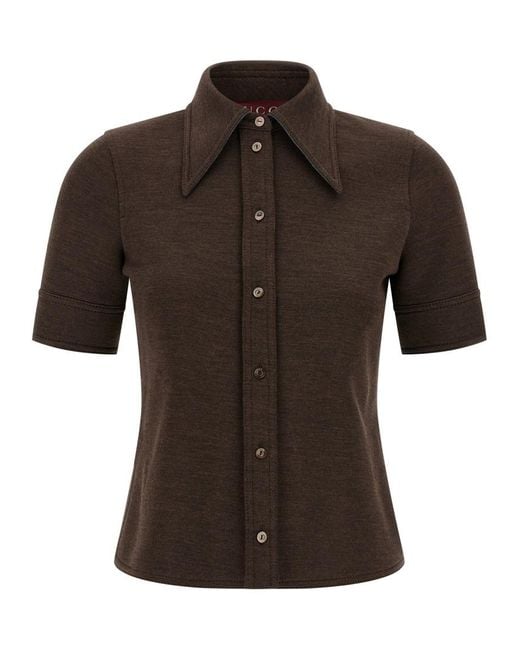 Gucci Brown Slim Solid Shirt