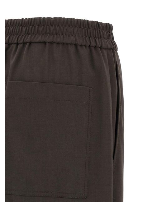 Brunello Cucinelli Brown Straight Elasticated Pants