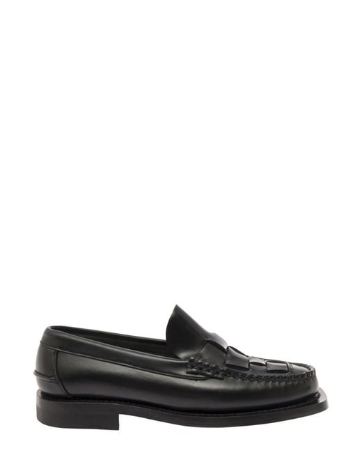 Hereu Black Leather Loafers