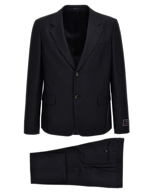 Gucci Men's Blue Mohair Wool Suit Jacket Pants