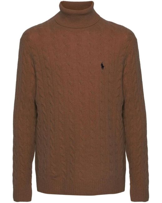 Brown High Neck Sweater main image 0
