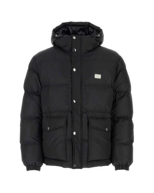 Dolce & Gabbana Black Down Jacket for men