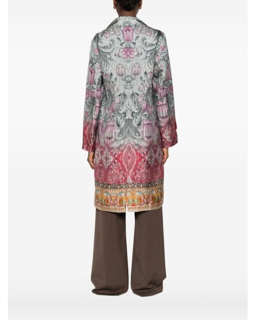 Pierre Louis Mascia Multicolor Printed Single-Breasted Coat