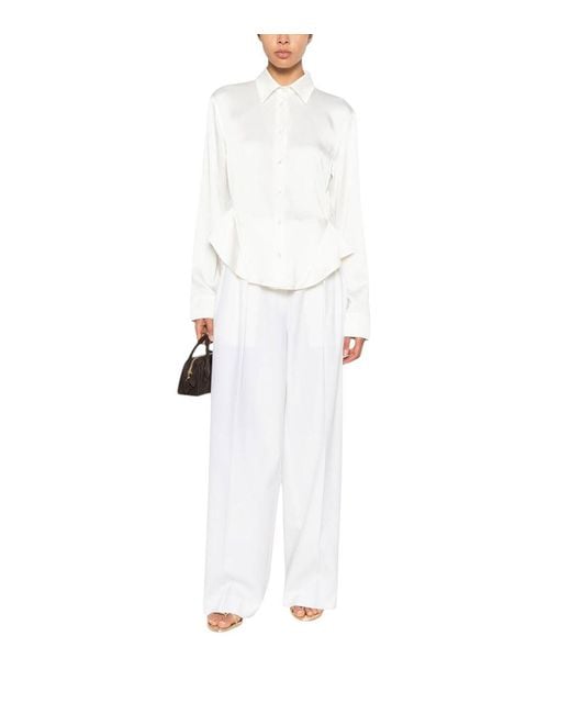 Stella McCartney White Off Slim Solid Shirt