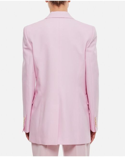 McQueen Pink Wool Double Breasted Jacket