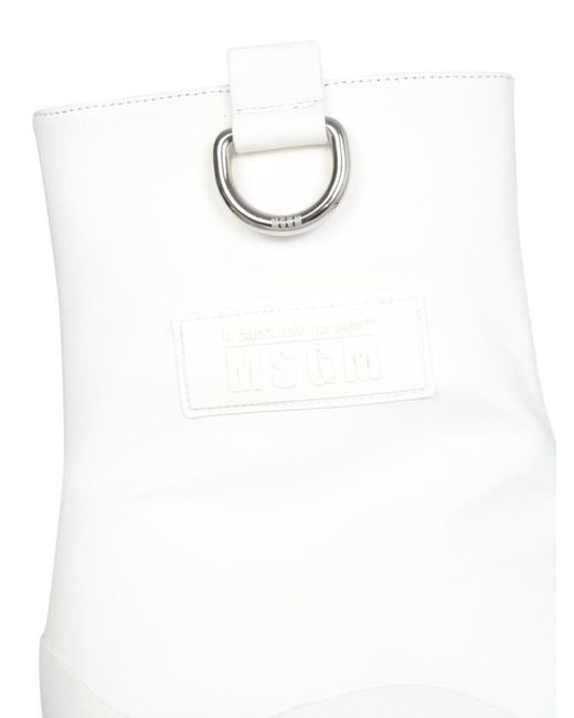 MSGM White Logo Boots