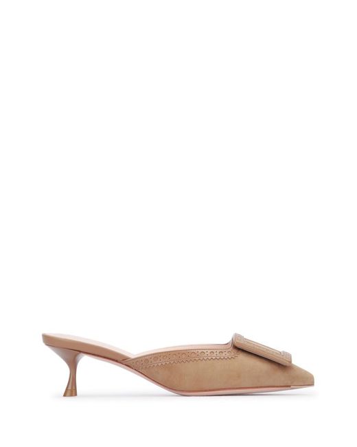 Roger Vivier Natural Pointed Toe Mules