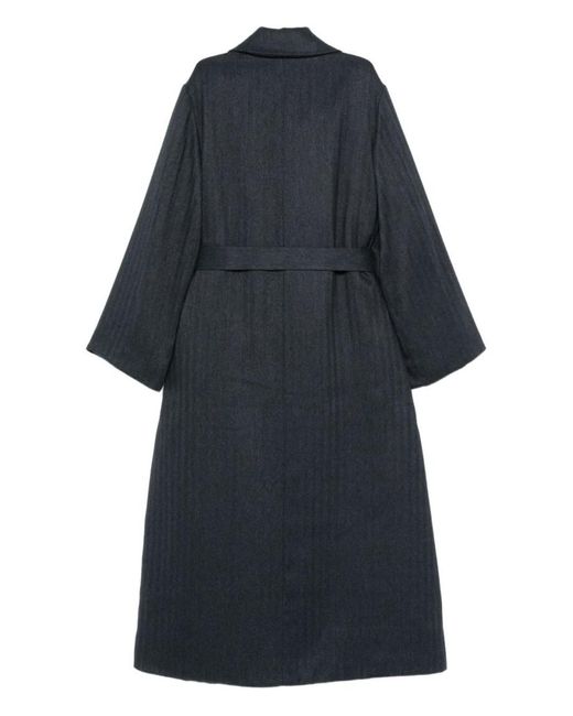 Emporio Armani Blue Double-Breasted Coat