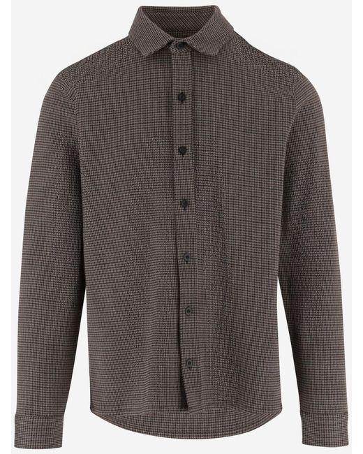 Vince Men's Gray Check Print Textured Shirt
