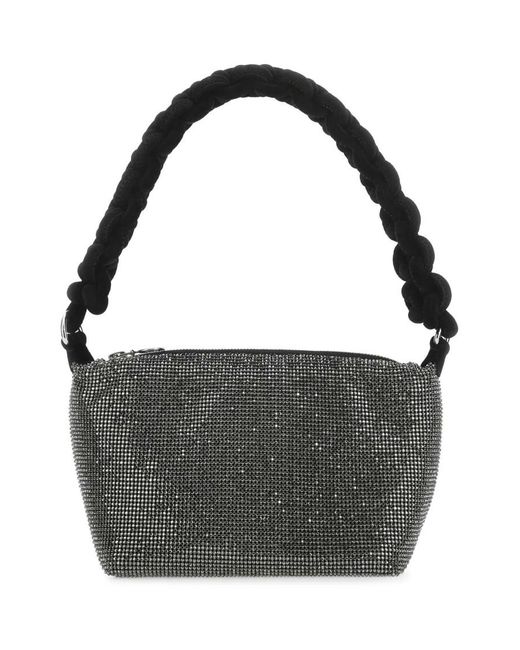 Kara Black Chainmail-Effect Shoulder Bag