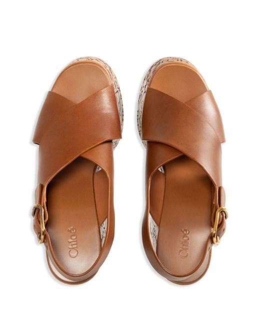 Chloé Brown Maxime Wedge Sandals