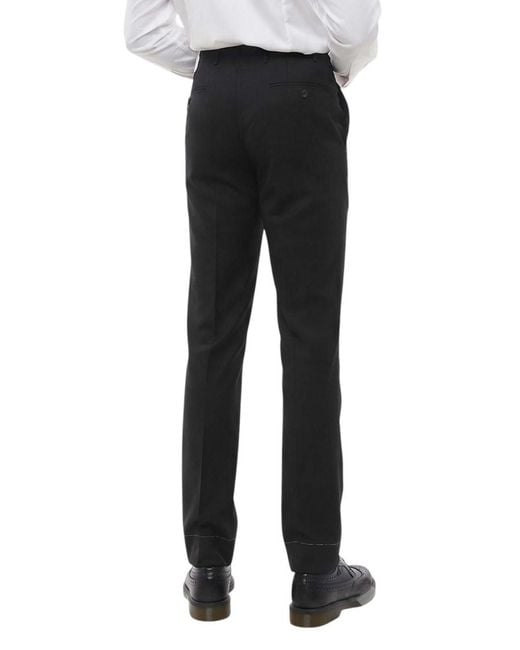 Corneliani Black Flat Front Pants for men