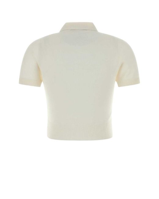 DSquared² White Cropped Knit Polo