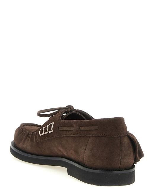 J.W. Anderson Brown Solid Volant Loafers for men
