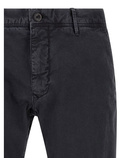 Incotex Blue Slim Flat Front Pants for men
