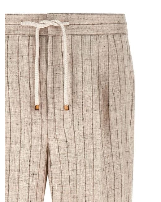 Brunello Cucinelli Natural Straight Drawstring Pants for men