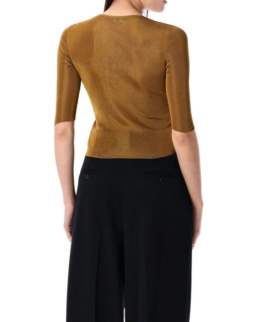 Saint Laurent Black Cassandre Knit Top