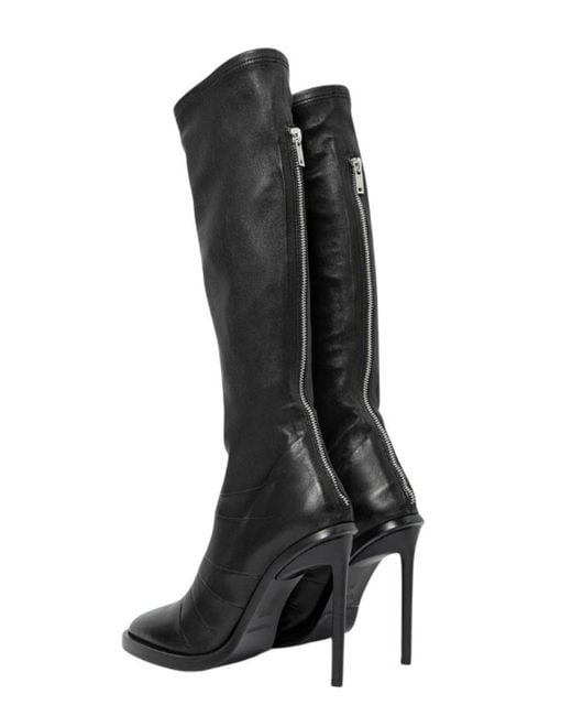Ann Demeulemeester Black Solid Heel Boots