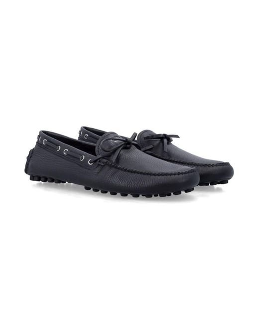 Prada Black Solid Grid Loafers for men