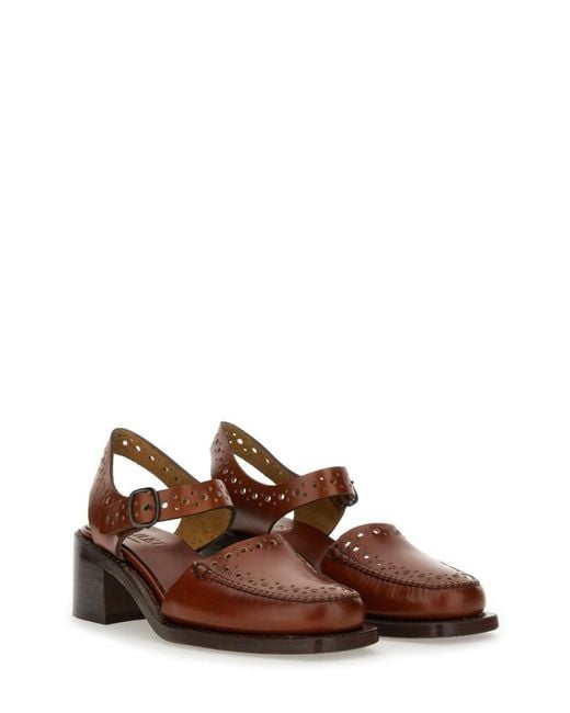 Hereu Brown Perforated Heels