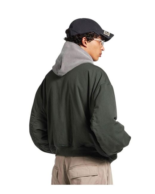 Balenciaga Gray Solid Hood Jacket for men
