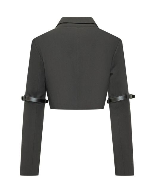 Coperni Black Mini Hybrid Short Jacket With Sleeve Straps