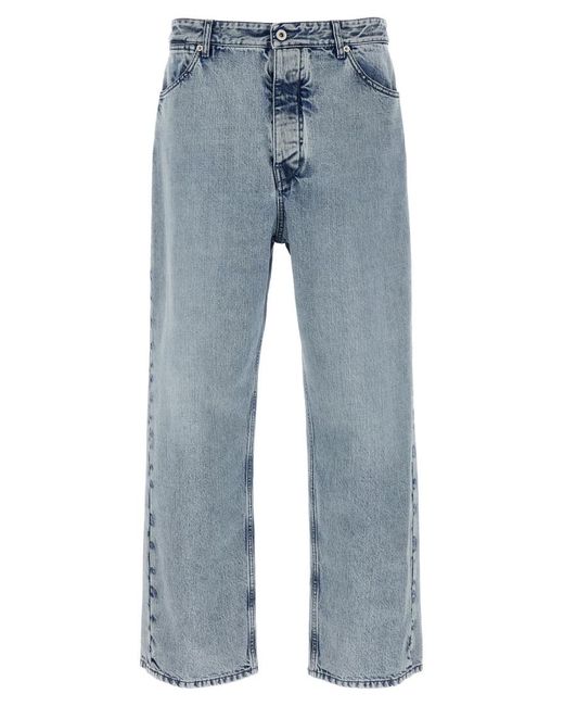 Jil Sander Blue Diagonal Cotton Jeans for men