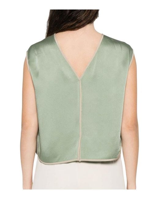 Forte_forte Green Solid Round Neck Top
