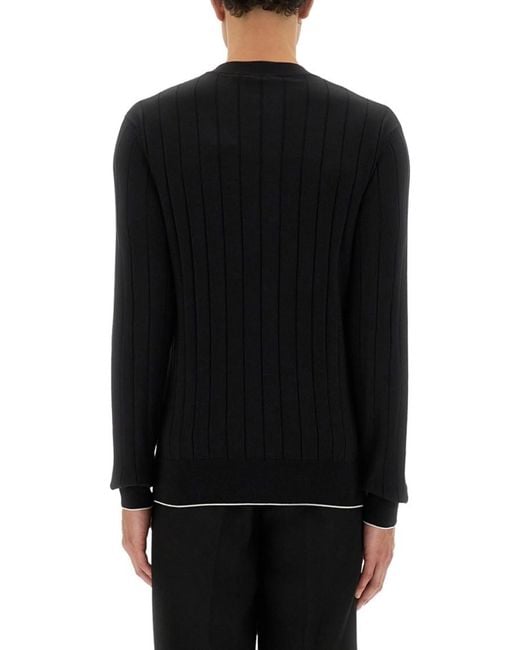Balmain Black Crew Neck Sweaters for men