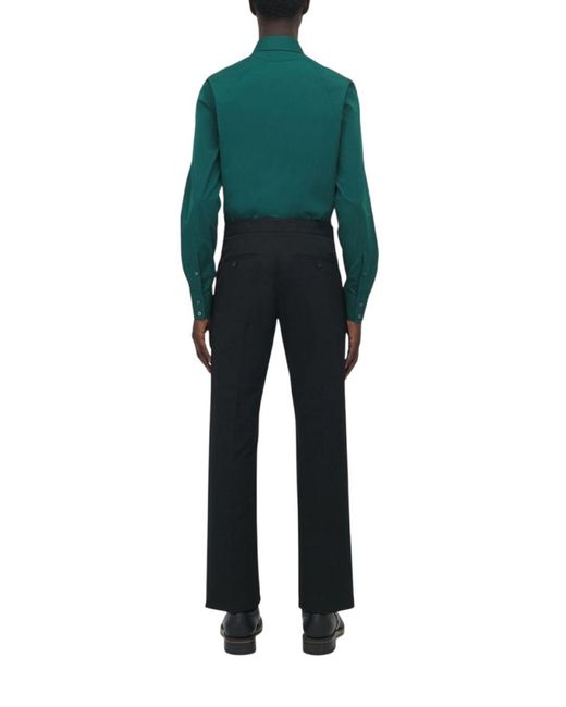 McQueen Blue Flat Front Trouser for men