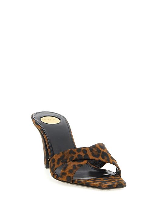 Saint Laurent Brown Slip On Heels