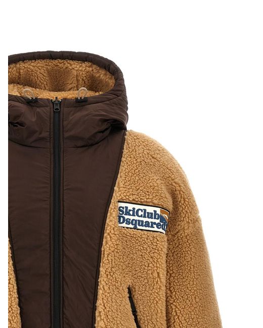 DSquared² Brown Hood Reversible Jacket for men